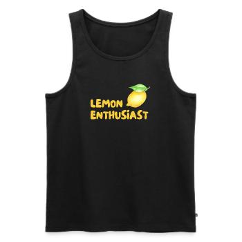Zitrusliebhaber Lemon Enthusiast - Männer Premium Bio Tank Top - Schwarz - Vorne - Michal (187cm)