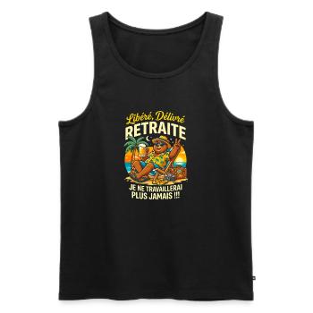 Ours Retraite Vacances Je Ne Travaillerai Plus - Débardeur bio Premium Homme - noir - Devant - Michal (187cm)