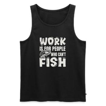 Angelhumor – Geschenk eines Fischerkollegen - Männer Premium Bio Tank Top - Schwarz - Vorne - Michal (187cm)