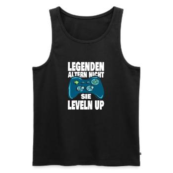 Legenden Leveln Up - Männer Premium Bio Tank Top - Schwarz - Vorne - Michal (187cm)