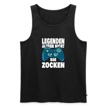 Legenden Zocken - Männer Premium Bio Tank Top - Schwarz - Vorne - Michal (187cm)