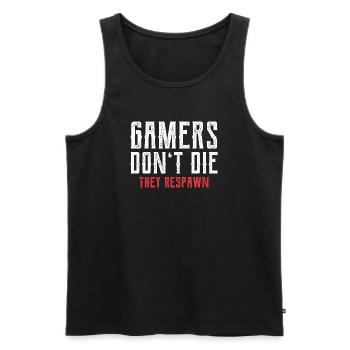 Gamers Respawn - Männer Premium Bio Tank Top - Schwarz - Vorne - Michal (187cm)