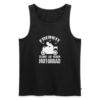 Freiheit Motorrad - Männer Premium Bio Tank Top - Schwarz - Vorne - Michal (187cm)