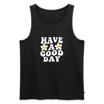 Schönen Tag noch, Gänseblümchen-Motiv - Männer Premium Bio Tank Top - Schwarz - Vorne - Michal (187cm)