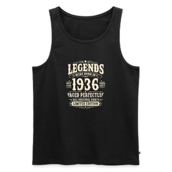 90. Geburtstag Geschenk Mann 1936 Vintage Retro - Männer Premium Bio Tank Top - Schwarz - Vorne - Michal (187cm)