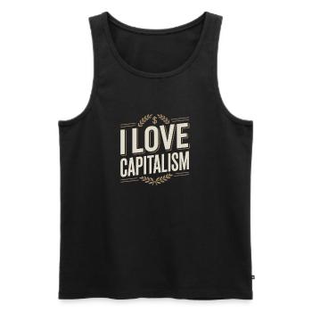 I Love Capitalism Entrepreneurs Stocks Capitalism - Men's Premium Organic Tank Top - black - Front - Michal (187cm)