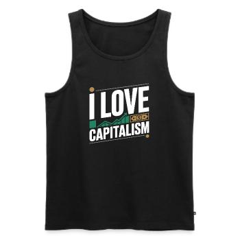 I Love Capitalism Entrepreneurs Stocks Capitalism - Men's Premium Organic Tank Top - black - Front - Michal (187cm)