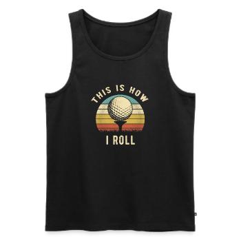 Golf Retro So rolle ich lustiges Golfer-Geschenk - Männer Premium Bio Tank Top - Schwarz - Vorne - Michal (187cm)