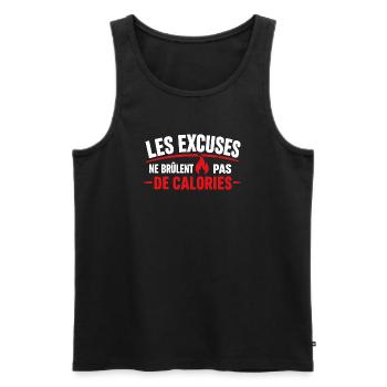 Excuses Ne Brûlent Pas Calories - Débardeur bio Premium Homme - noir - Devant - Michal (187cm)