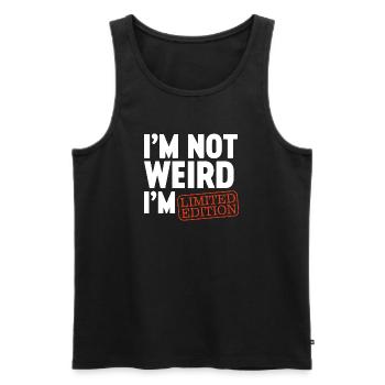 Ich bin nicht komisch, ich bin Limited Edition, ich bin lustiges Design. - Männer Premium Bio Tank Top - Schwarz - Vorne - Michal (187cm)