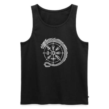 Vegvisir Midgardschlange - Wikinger Kompass - Männer Premium Bio Tank Top - Schwarz - Vorne - Michal (187cm)