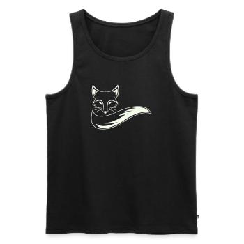 Fuchs Silhouette mit Schweif - Männer Premium Bio Tank Top - Schwarz - Vorne - Michal (187cm)