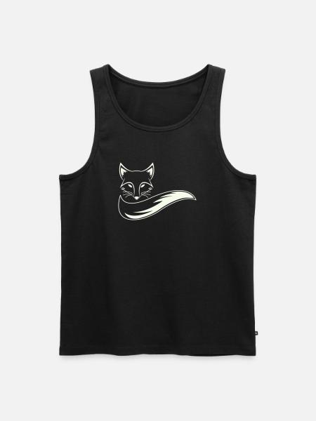 Fuchs Silhouette mit Schweif - Männer Premium Bio Tank Top - Schwarz