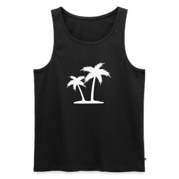 Palmeninsel Silhouette - Männer Premium Bio Tank Top - Schwarz - Vorne - Michal (187cm)