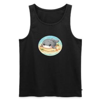 Wal auf Sandbank im Meer - Männer Premium Bio Tank Top - Schwarz - Vorne - Michal (187cm)