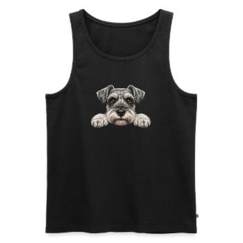 Spickender Schnauzer Neugieriges Barthundegesicht - Männer Premium Bio Tank Top - Schwarz - Vorne - Michal (187cm)