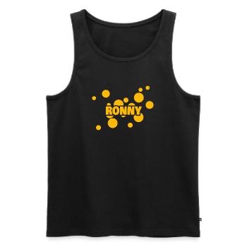 Ronny als Vorname - Männer Premium Bio Tank Top - Schwarz - Vorne - Michal (187cm)