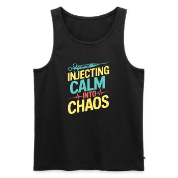 Anesthesiologist Calm Into Chaos Anesthesia - Männer Premium Bio Tank Top - Schwarz - Vorne - Michal (187cm)