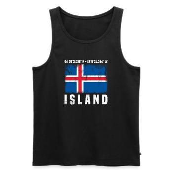 Island Reise - Männer Premium Bio Tank Top - Schwarz - Vorne - Michal (187cm)