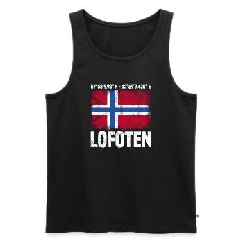 Lofoten Coordinates - Men's Premium Organic Tank Top - black - Front - Michal (187cm)