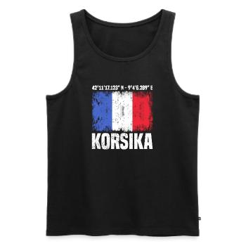 Korsika Reise - Männer Premium Bio Tank Top - Schwarz - Vorne - Michal (187cm)