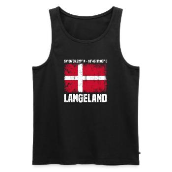 Langeland Koordinaten - Männer Premium Bio Tank Top - Schwarz - Vorne - Michal (187cm)