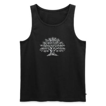 Gotischer Baum der alten Schrift - Männer Premium Bio Tank Top - Schwarz - Vorne - Michal (187cm)