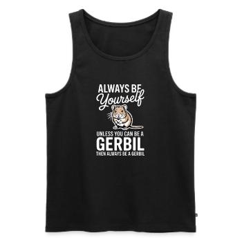 Mongolische Rennratte Sprüche Rennmaus Geschenk - Männer Premium Bio Tank Top - Schwarz - Vorne - Michal (187cm)