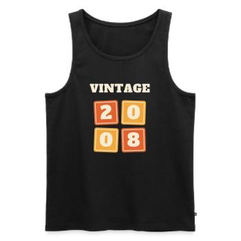 Vintage 2008 Retro Jahrgang 18. Geburtstag Geschen - Männer Premium Bio Tank Top - Schwarz - Vorne - Michal (187cm)