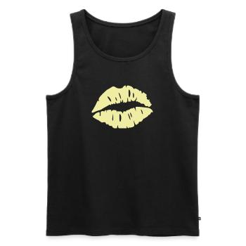 Kussmund Pastell PopArt - Männer Premium Bio Tank Top - Schwarz - Vorne - Michal (187cm)