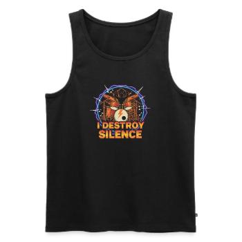Zerstöre Stille - Männer Premium Bio Tank Top - Schwarz - Vorne - Michal (187cm)