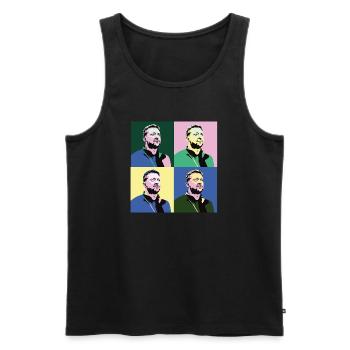 Selenskyj Pop-Art - Männer Premium Bio Tank Top - Schwarz - Vorne - Michal (187cm)