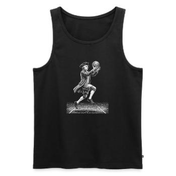 John Adams Basketball - Men's Premium Organic Tank Top - black - Front - Michal (187cm)