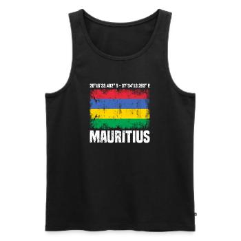 Coordonnées de Maurice - Débardeur bio Premium Homme - noir - Devant - Michal (187cm)