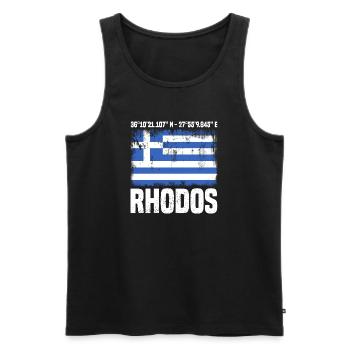 Rhodes Island Coordinates - Men's Premium Organic Tank Top - black - Front - Michal (187cm)