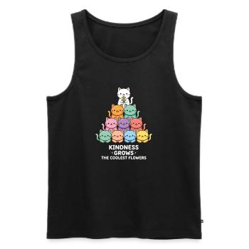 Kindness Grows The Coolest Flowers - Männer Premium Bio Tank Top - Schwarz - Vorne - Michal (187cm)