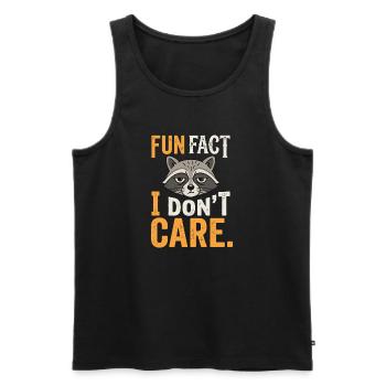 Funny Sarcastic Fun Fact I Don't Care - Männer Premium Bio Tank Top - Schwarz - Vorne - Michal (187cm)