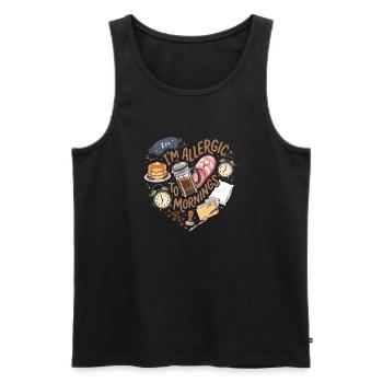 Coffee I'm Allergic To Mornings - Männer Premium Bio Tank Top - Schwarz - Vorne - Michal (187cm)