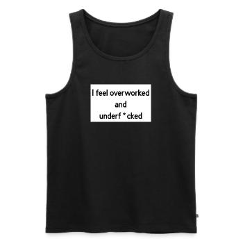 überarbeitet - Männer Premium Bio Tank Top - Schwarz - Vorne - Michal (187cm)