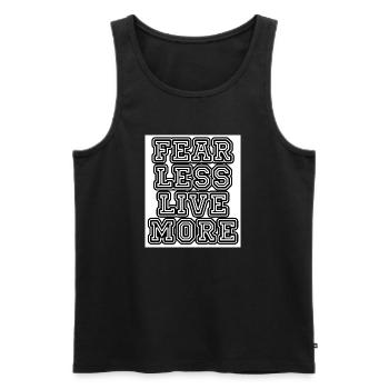 fearlesslivemore - Männer Premium Bio Tank Top - Schwarz - Vorne - Michal (187cm)