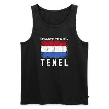 Coordonnées de Texel - Débardeur bio Premium Homme - noir - Devant - Michal (187cm)