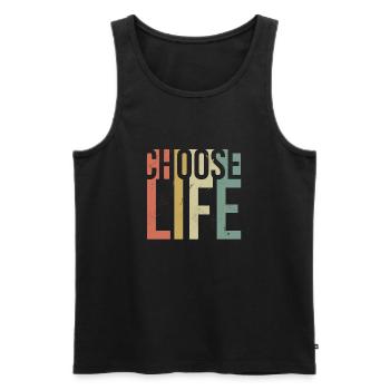 Wählen Sie das inspirierende Zitat des Lebens – Retro-Design - Männer Premium Bio Tank Top - Schwarz - Vorne - Michal (187cm)