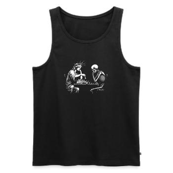 Freiheitsstatue, die Schach mit dem Tod spielt - Männer Premium Bio Tank Top - Schwarz - Vorne - Michal (187cm)