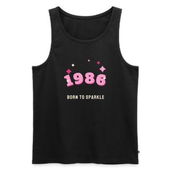 1986 Born to Sparkle Jahrgang 40. Geburtstag - Männer Premium Bio Tank Top - Schwarz - Vorne - Michal (187cm)