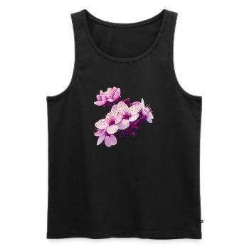 Pink Blossom - Männer Premium Bio Tank Top - Schwarz - Vorne - Michal (187cm)