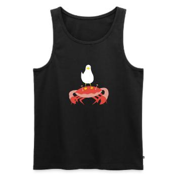 Crabb-n-Gull 1 - Men's Premium Organic Tank Top - black - Front - Michal (187cm)
