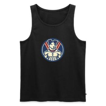 Muscular patriotic dog - Men's Premium Organic Tank Top - black - Front - Michal (187cm)