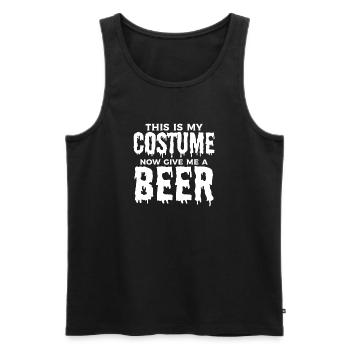 This Is My Costume Now Give Me A Beer - Halloween - Männer Premium Bio Tank Top - Schwarz - Vorne - Michal (187cm)