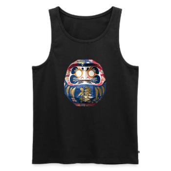 Bunter Daruma mit Blumenmuster Origami Daruma - Männer Premium Bio Tank Top - Schwarz - Vorne - Michal (187cm)