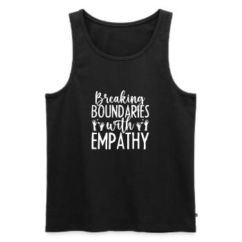 Social Worker Quote Breaking Boundaries With - Männer Premium Bio Tank Top - Schwarz - Vorne - Michal (187cm)